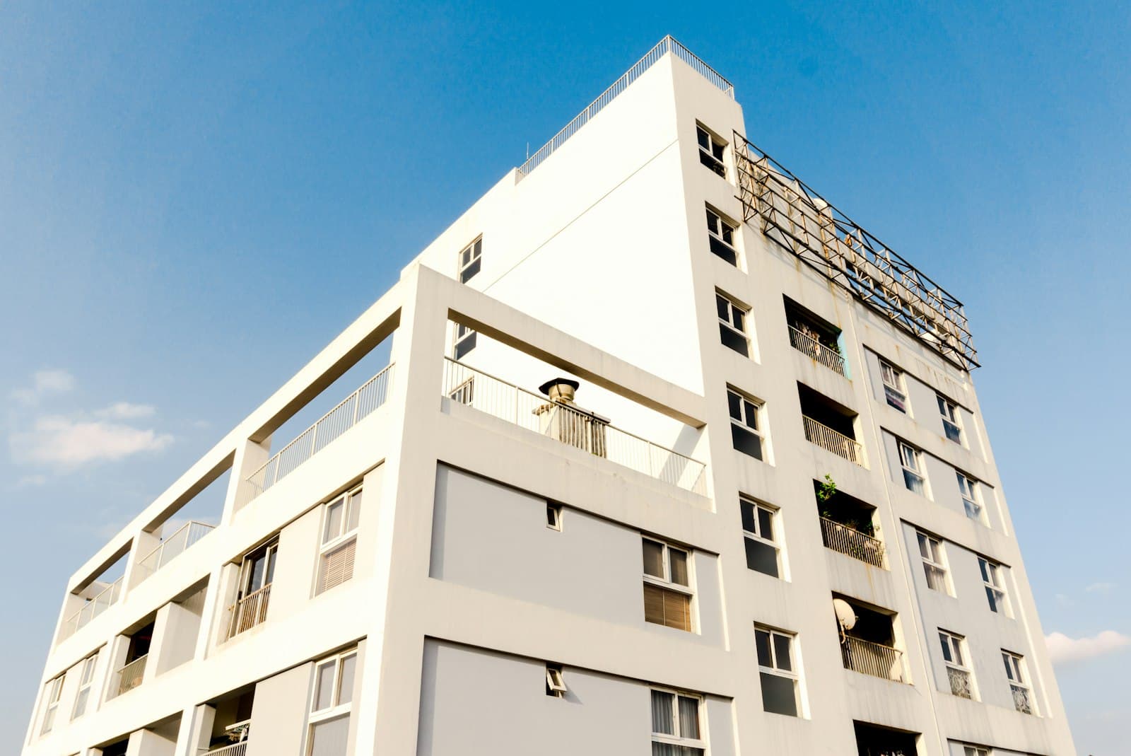 White residential apartment building