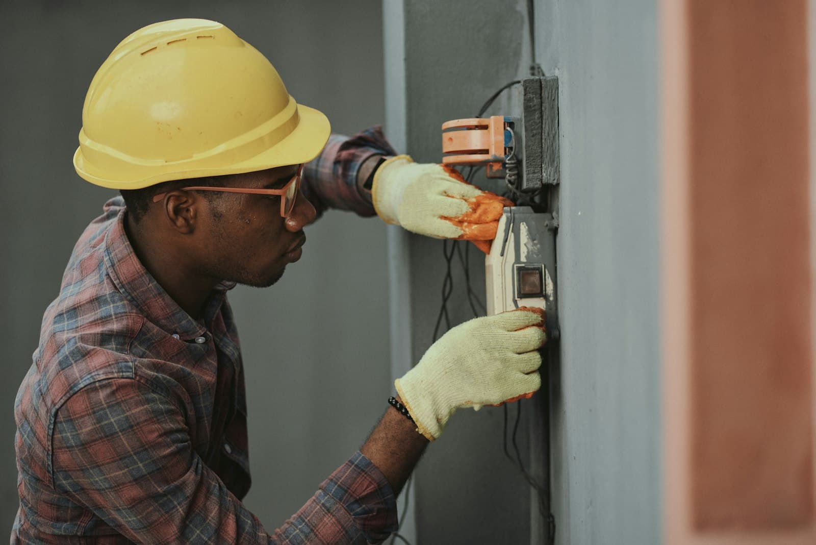 Electrician testing an electrical installation